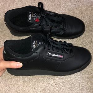 Black Leather Reebok Sneakers